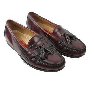 Cole Haan‎ City Dress Shoes Mens 10.5 D Burgundy Pinch Tassel Loafers 3507